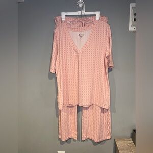 Pajamagram Women's Naturally Nude SS Pajamas Light Pink Geo Print Size XL